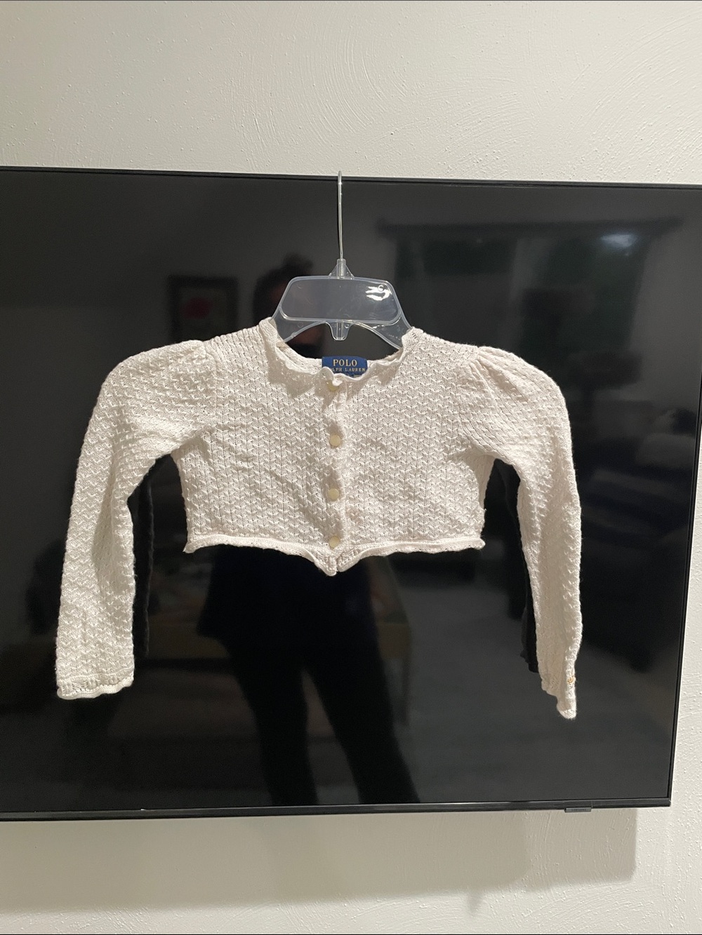 4T 4 youth girls polo Ralph Lauren cardigan white sweater